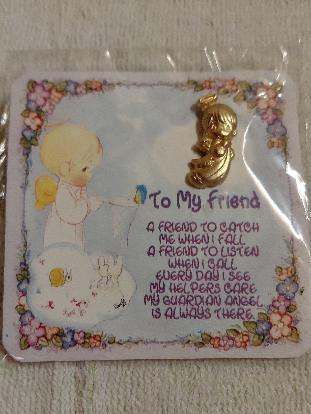 Precious Moments Vintage "Friend" Tie Tack Pin, 1994, Sealed Package
